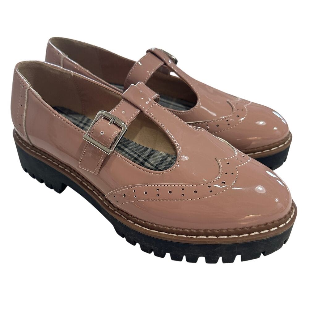 Jellypop Pink Patent Mary Jane Loafers